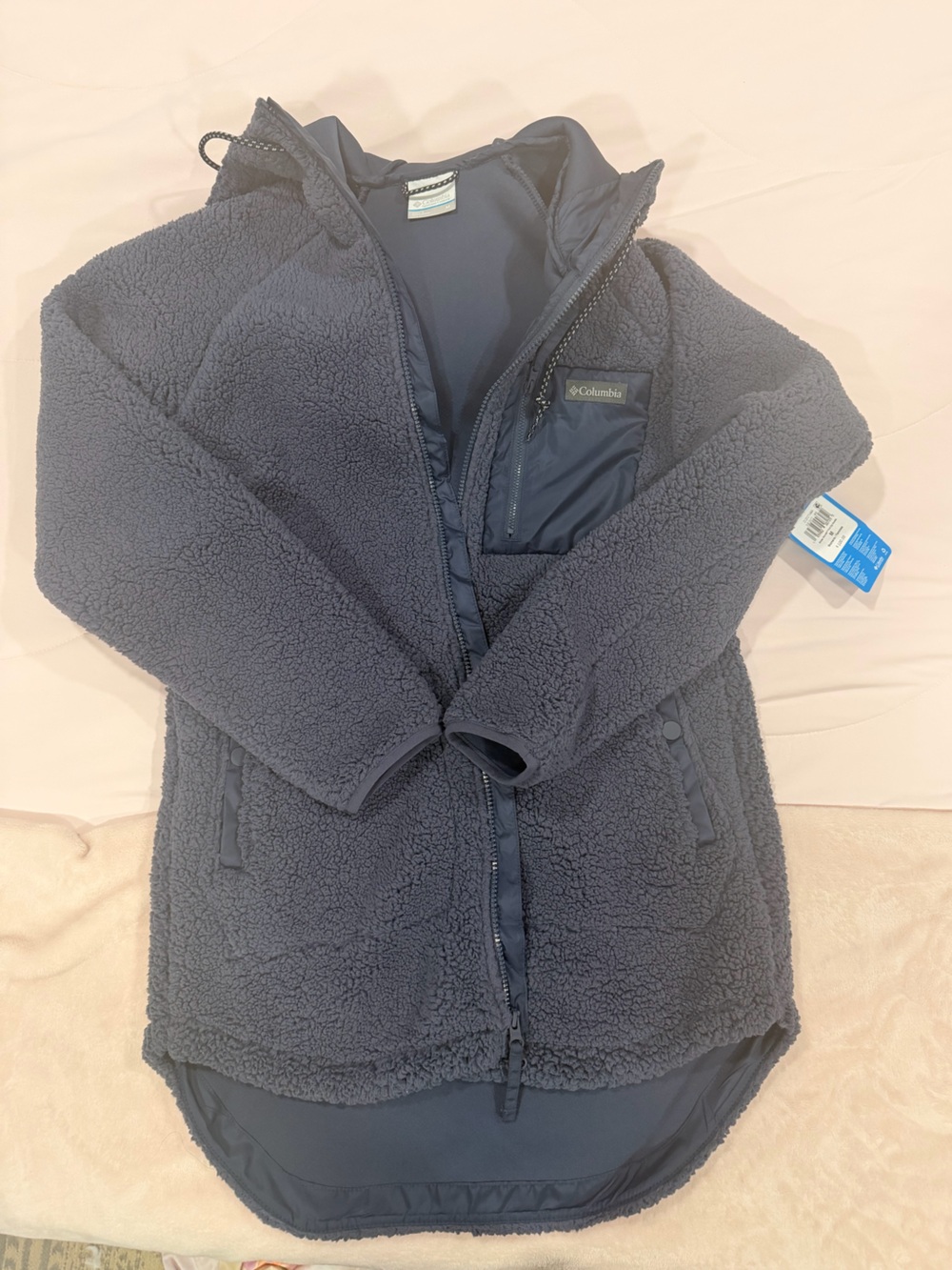 Columbia Women’s Navy Sherpa Teddy Jacket with Hood